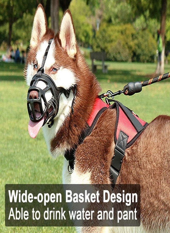 BLACK DOG Dog Muzzle, Soft Breathable Basket Muzzles for Large, Adjustable Anti-Biting, Dogs Muzzle for Labrador/Dalmatian/Golden Retriever/Husky Dog Weight 19 to 30 Kg Muzzle 4 no. (Color May Vary) - Image 2